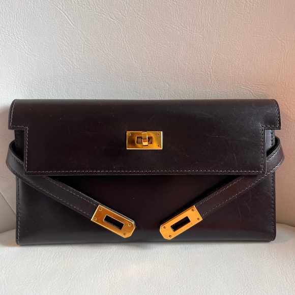 💯 Authentic Hermès Kelly Longue Wallet dark brown—SOLD - Picture 4 of 16